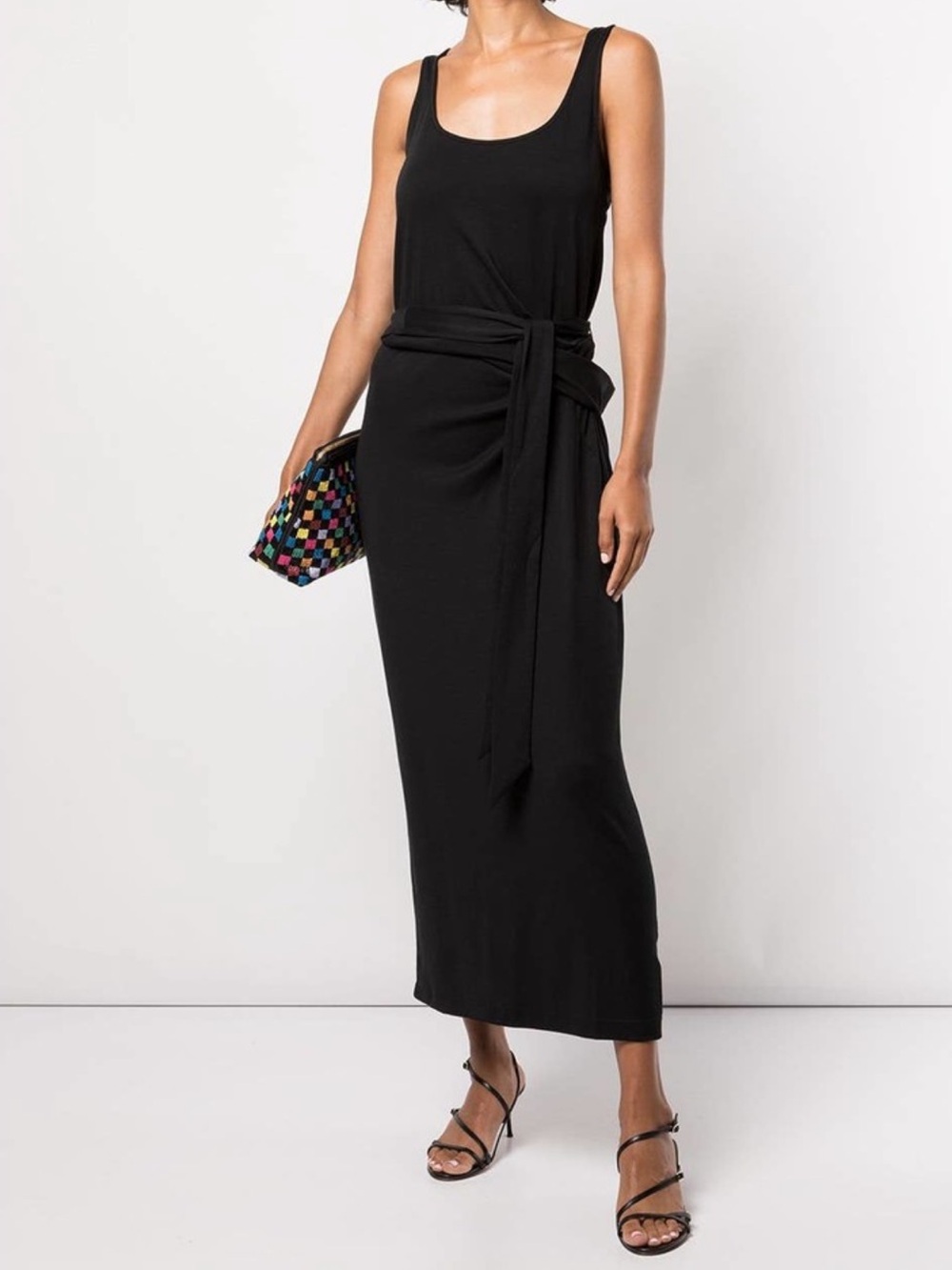 Vince Scoop Neck Tie-waist Navy Dress Sz M